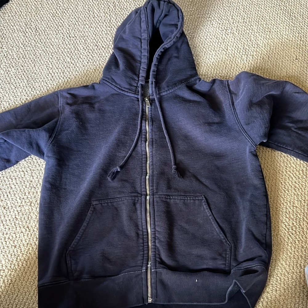 navy blue brandy melville zip up